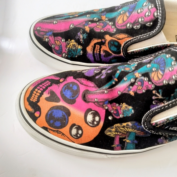 Vans Slip-On Trippy Dip Psychedelic Skull/Frog/Mushroom Men's 11.5 - Picture 8 of 12